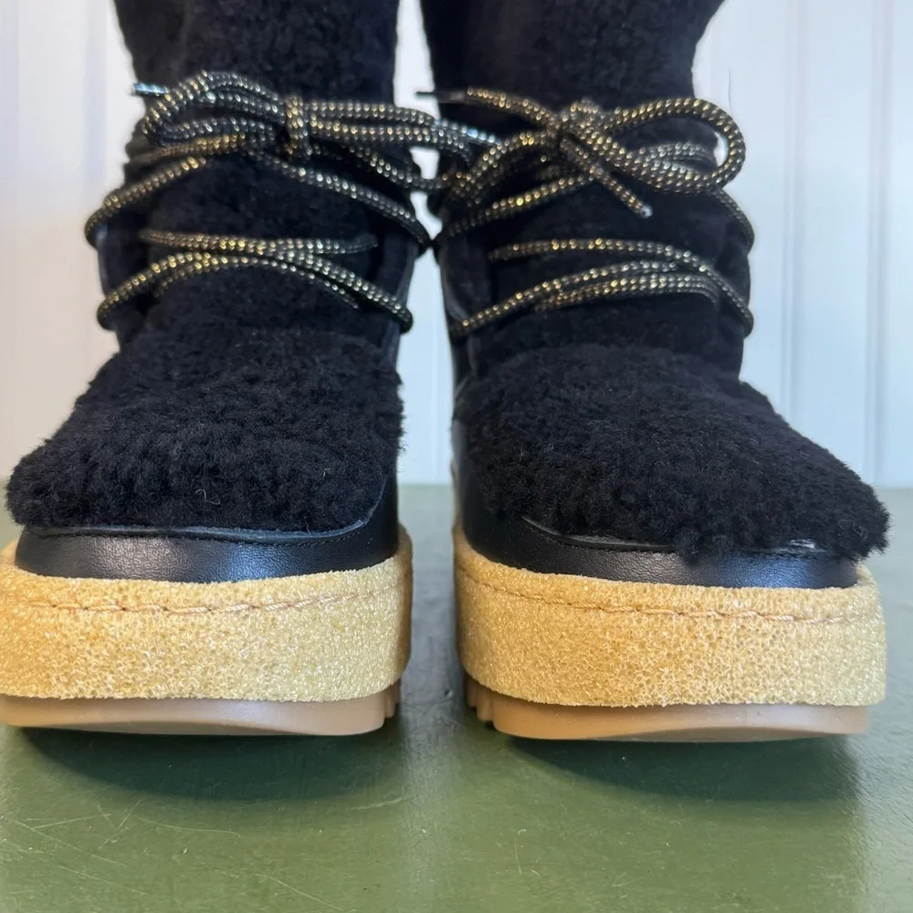 NWT Montelliana 1965 SONIA Shearling Lined & Trimmed Leather Boots *Italy*
